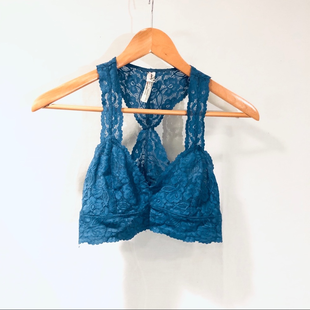 Blue Free People Galloon Racerback Bralette